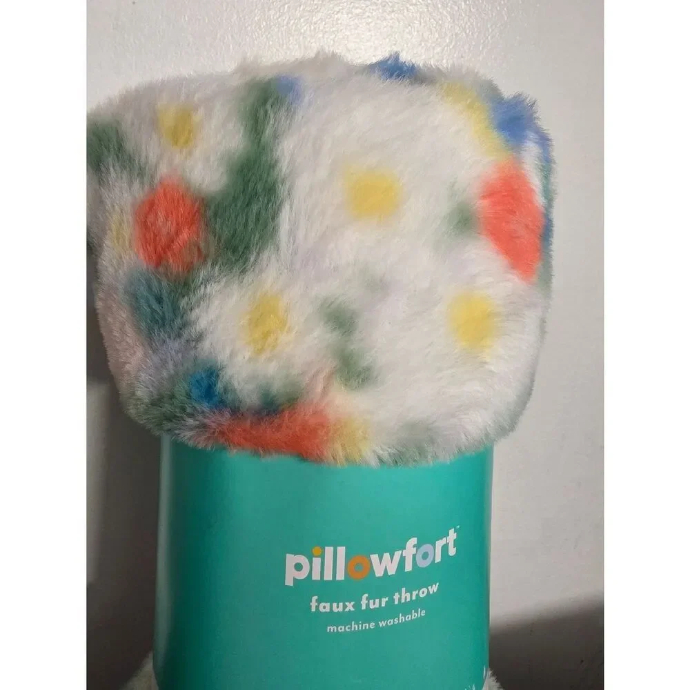 Pillowfort Throw Blanket Spring Floral Faux Fur 50x60 Kids Spring Target NEW